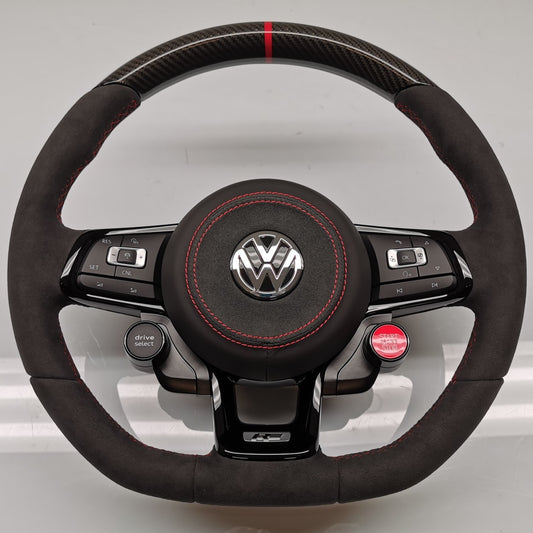 Volant VW Golf GTI/GTD/R Alcantara surpiqûres rouges