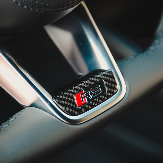 Badge Monogramme de Volant Audi TTRS/R8 en carbone