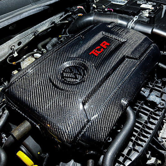 Cache Moteur Carbone personnalisable VW 2.0l TSI GTI/R/TCR