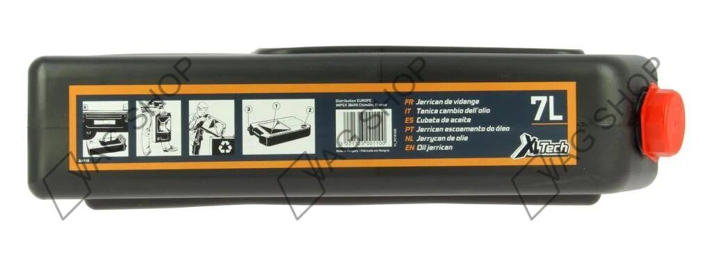 Jerrycan De Vidange 7 Litres – Entonnoir Intégré Robuste Pour Huile Moteur & Liquides