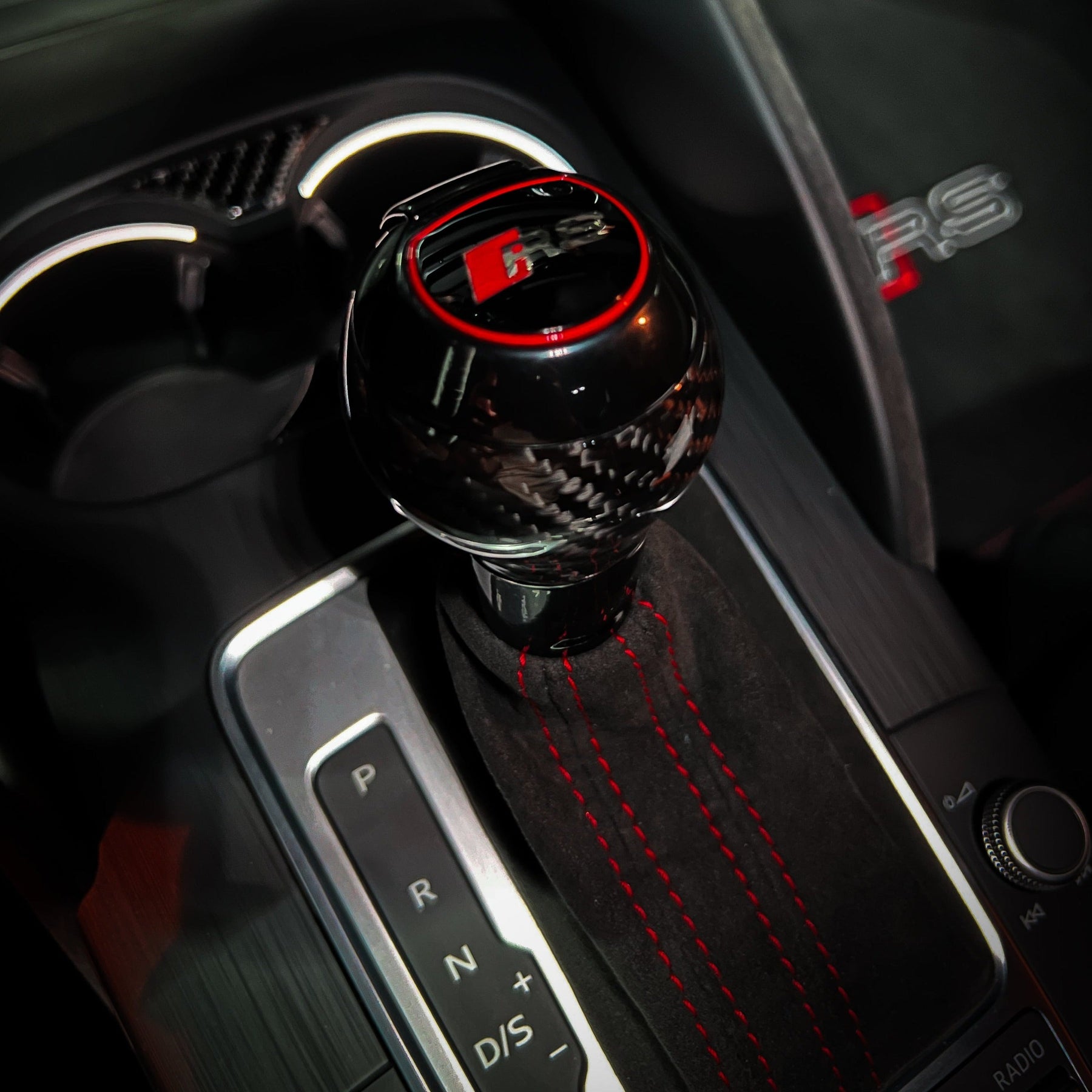 Pommeau de levier de vitesses intérieur en cuir DSG pour Audi RS3 (8P)